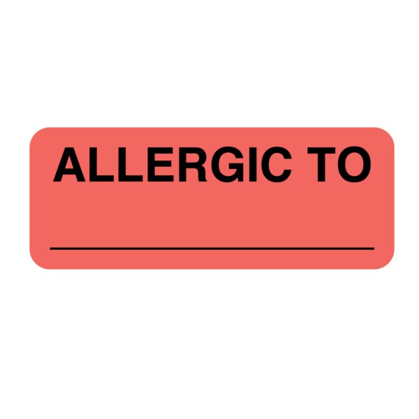 Allergic To 7/8" x 2-1/4" Flr Red w/Black